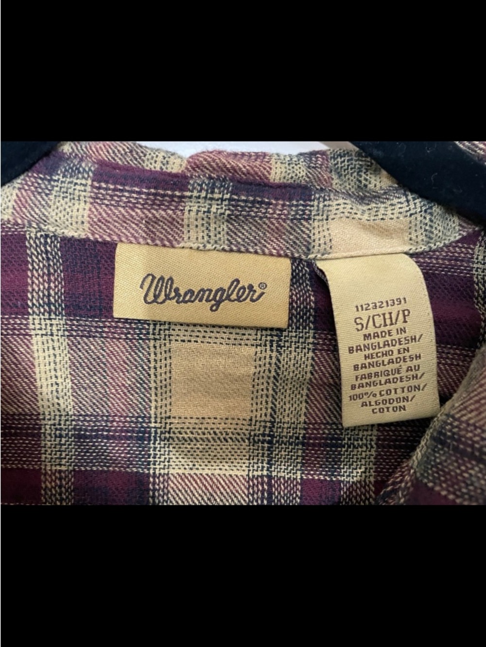 Wrangler Pearl Snap Maroon and Mustard - Picture 3 of 5